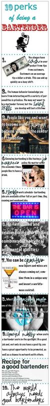 10 Perks of Being a Bartender Infographic