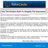 Use The Product Rule To Simplify The Expression