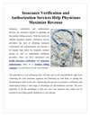  Insurance Verification and Authorization Services Help Physicians Maximize Revenue