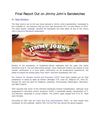 Final Report Out On Jimmy John's Sandwiches
