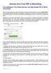Free-Pdftoword: Free Online Service, and High Quality PDF to Word Conversion
