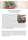 Outdoor Cooling Systems for Your Patio Solutions