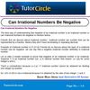 Can Irrational Numbers Be Negative