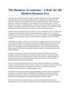 The Business Accountant – a Role for the Modern Business Era