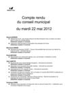 22 mai 2012 - compte-rendu du conseil municipal