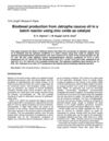 Biodiesel Production from Jatropha Caucus Oil in A Batch Reactor Using Zinc Oxide as Catalyst 