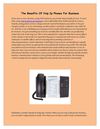 The Benefits Of Voip Ip Phones For Business