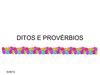 Ditos e provérbios