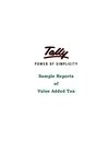 Sample Reports of Value Added Tax | Tally Data Connectivity | Tally Downloads | Tally AMC