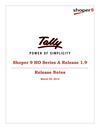 Shoper 9 HO Series A Release 1.9 Release Notes | Oracle to Tally | SQL to Tally | Access to Tally