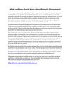What Landlords Should Know About Property Management
