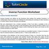 Inverse Function Worksheet