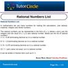 Rational Numbers List