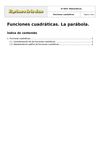 3º ESO: Funciones cuadráticas. La parábola.