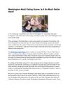 Washington Adult Dating Scene: Is It So Much Better Here?