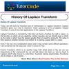 History Of Laplace Transform