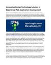 Innovative Design Technology Solution in Experience iPad Application Development