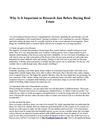 Why Is It Important to Research Just Before Buying Real Estate