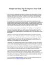 Simple And Easy Tips To Improve Your Golf Game