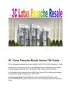 3C Lotus Panache Resale|9910007460|3C Resale|Sector 110 Noida