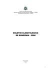 BOLETIM CLIMATOLÓGICO RONDÔNIA 2008