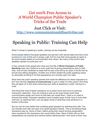 Speaking in Public: Training Can Help