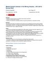 Market Growth Outlook in the Mining Industry - 2012-2013: Survey Brief