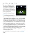 Sports Betting - How to Bet Online?