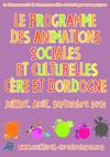 Plaquette des animations sociales et culturelles Cère et Dordogne
