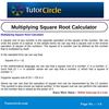 Multiplying Square Root Calculator