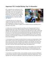Important NFL Football Betting Tips To Remember
