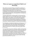 What you require to comprehend Multi Level Marketing