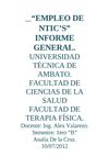 Empleo de NTIC's "Informe General"
