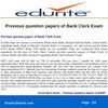 Previous question papers of Bank Clerk Exam 