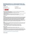 MarketReportsOnline.com - Business Opportunities in the Energy Infrastructure Construction Industry in China Market...