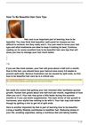 How To Be Beautiful Hair Care Tips