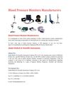Blood Pressure Monitors Manufacturers: Sphygmomanometers Manufacturers