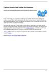 Tips on How to Use Twitter for Business