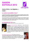 Programmation été 2012 Centre d'arts Les Digitales à Caden (56220)