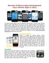 Marvels of iPhone Apps Development –Top 5 iPhone Apps in 2012