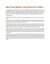 Best Forex Signals: Easy Choice for Traders