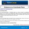 Distance on a Coordinate Plane