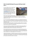 NFL Football Betting Preseason Betting Guide - Part 1