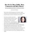 How To Get More Traffic, More Customers and More Money - The Internet Marketing Checklist For Small Business Owners 