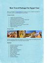 Best Travel Package For Egypt Tour