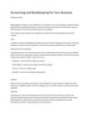 Accounting and Bookkeeping for Your Business