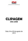 Clipagem São José 04 e 05/08/2012