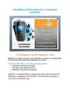 BlackBerry Mobile Apps for Customized Solutions