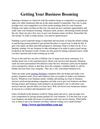 Getting Your Business Booming