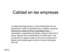 Calidad en las empresas